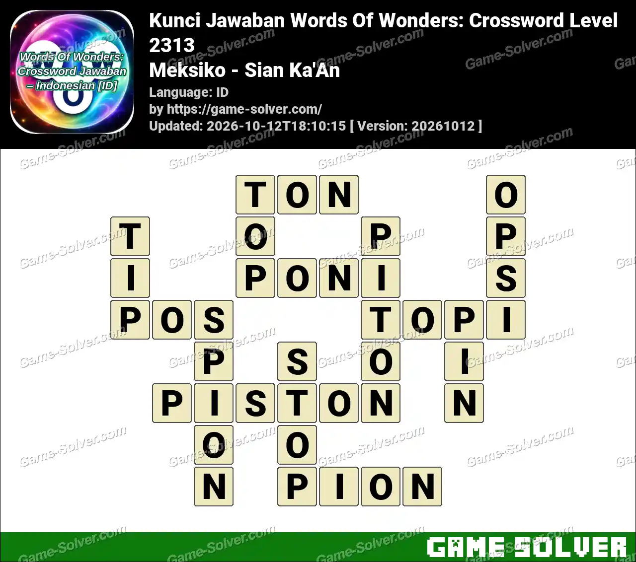 Kunci Jawaban Words Of Wonders: Crossword Level 2313 – Meksiko – Sian Ka’An